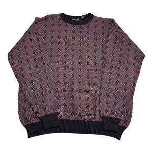 Vintage David Gregg Acrylic Multicolor Geometric Sweater Adult XL